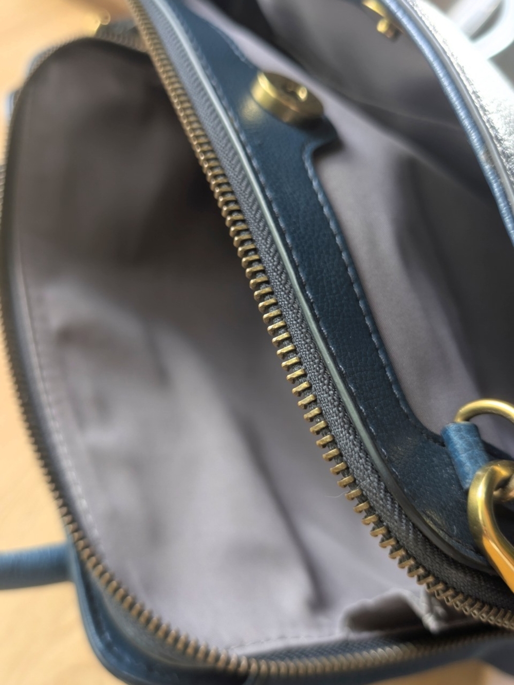 Fossil Lana Navy Leather Satchel Handbag - Picture 10 of 14